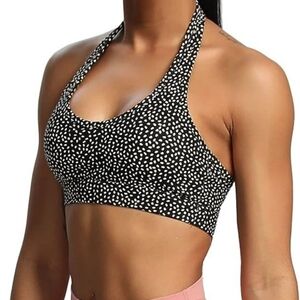 Women's Black and White Halter Bralette